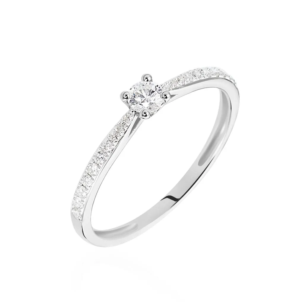 Histoire D'Or Bague Solitaire Laetitia Or Blanc Diamant