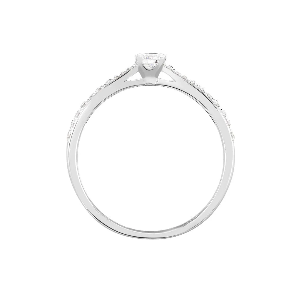 Histoire D'Or Bague Solitaire Laetitia Or Blanc Diamant – Image 3