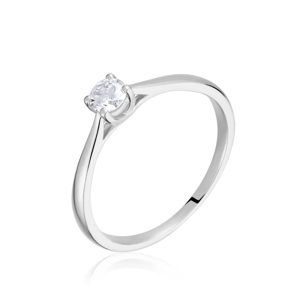 Histoire D'Or Bague Solitaire Or Blanc Victoria Diamant
