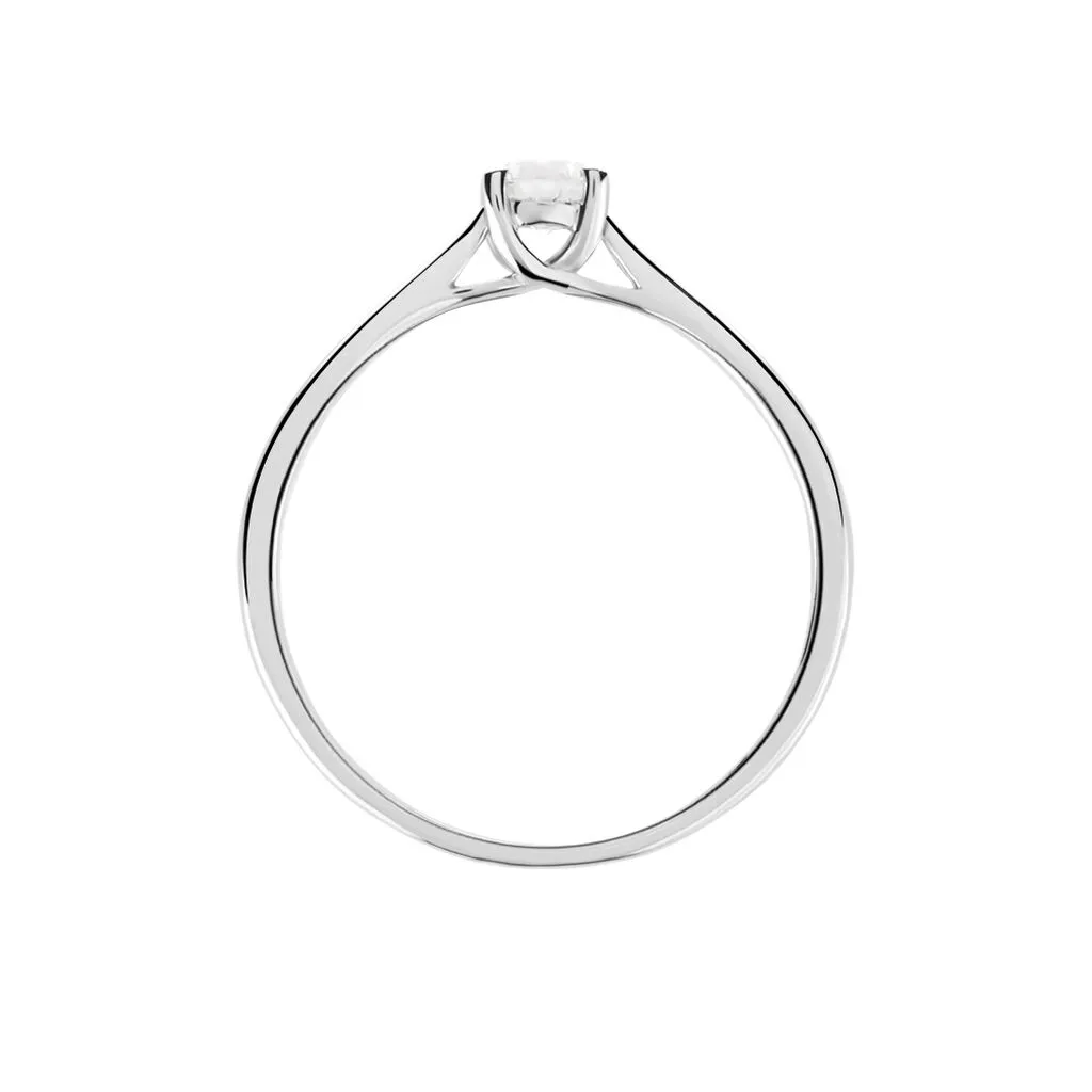 Histoire D'Or Bague Solitaire Or Blanc Victoria Diamant – Image 3