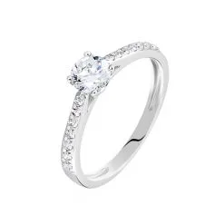 Histoire D'Or Bague Solitaire Laetitia Or Blanc Diamant Synthetique