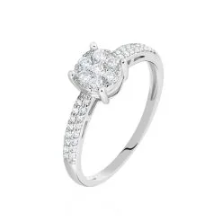 Histoire D'Or Bague Julia Or Blanc Diamant Synthetique