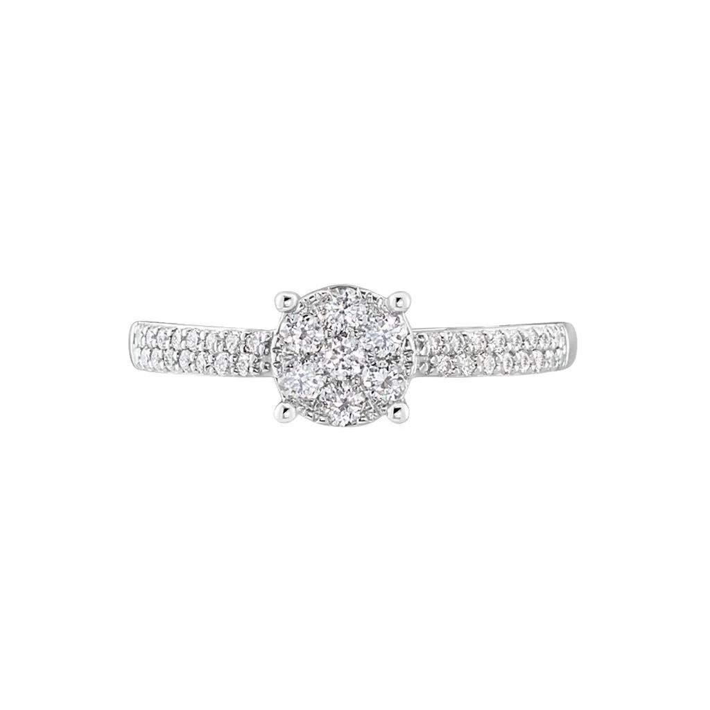 Histoire D'Or Bague Julia Or Blanc Diamant Synthetique – Image 2