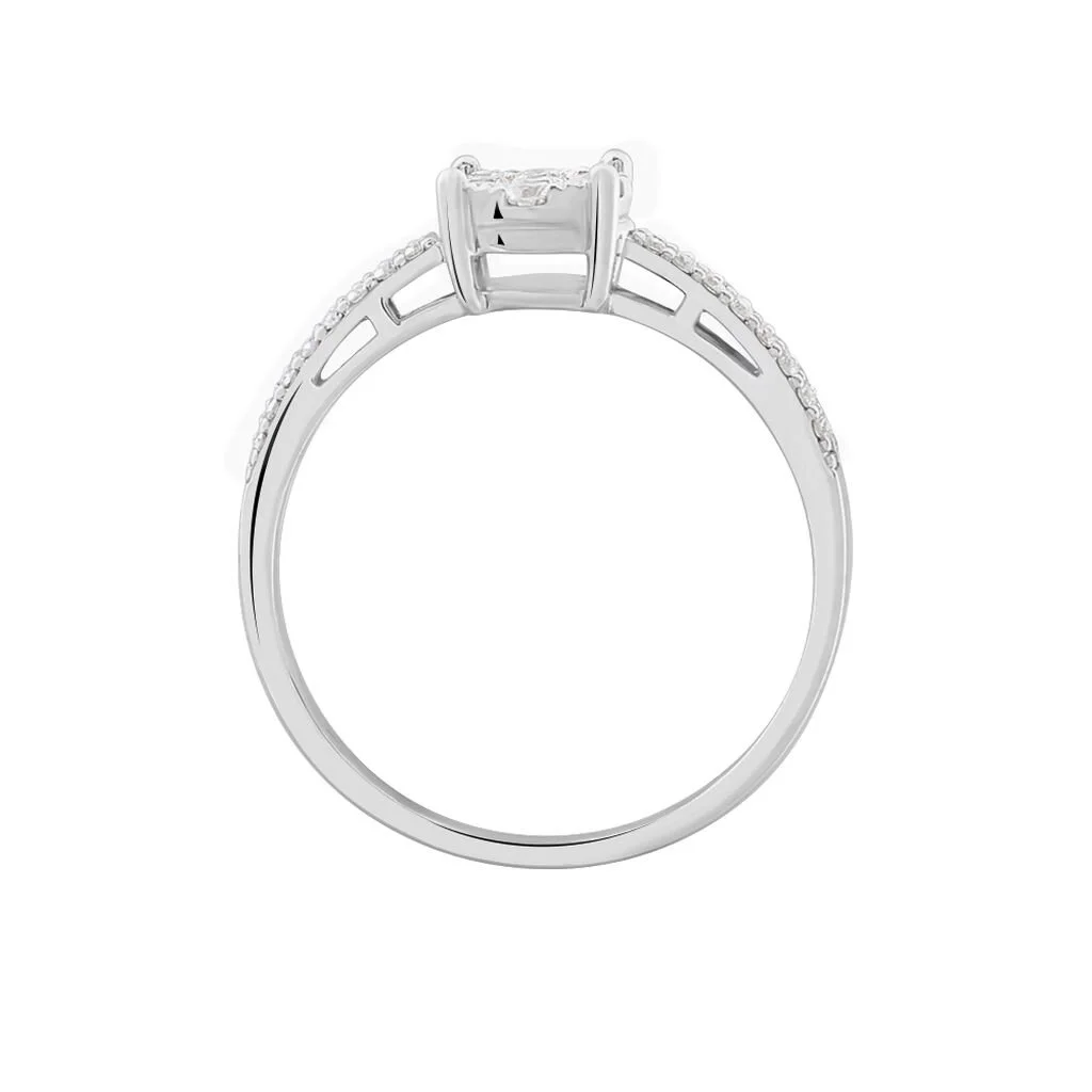 Histoire D'Or Bague Julia Or Blanc Diamant Synthetique – Image 3