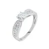 Histoire D'Or Bague Solitaire Stockholm Or Blanc Diamant Synthetique