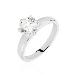 Histoire D'Or Bague Solitaire Natalia Or Blanc Diamant Synthetique