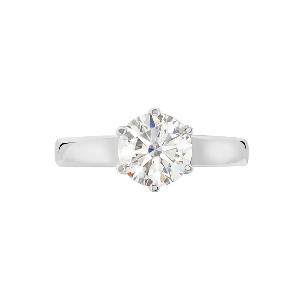 Histoire D'Or Bague Solitaire Natalia Or Blanc Diamant Synthetique – Image 2