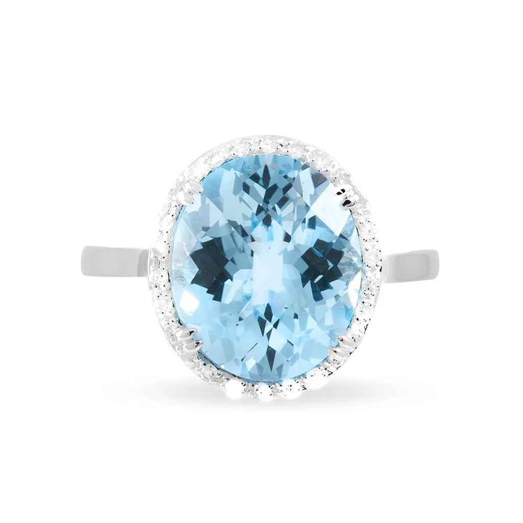 Histoire D'Or Bague Anna Or Blanc Topaze Et Diamant – Image 2