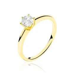 Histoire D'Or Bague Solitaire Ruken Or Jaune Diamant