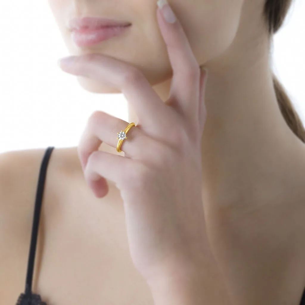 Histoire D'Or Bague Solitaire Venda Or Jaune Diamant – Image 4
