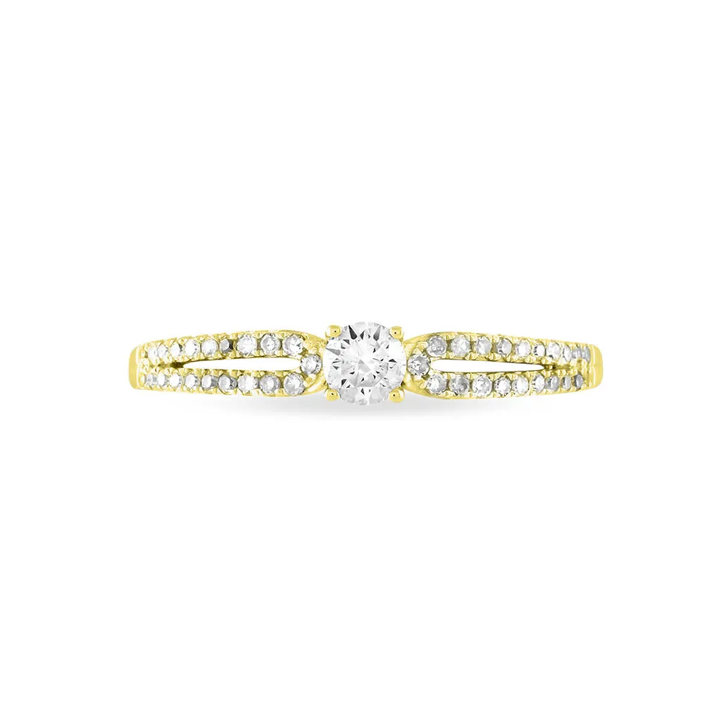 Histoire D'Or Bague Solitaire Katalina Or Jaune Diamant – Image 2