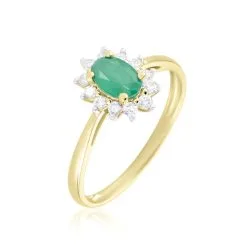 Histoire D'Or Bague Or Jaune Vladimir Emeraude Diamants