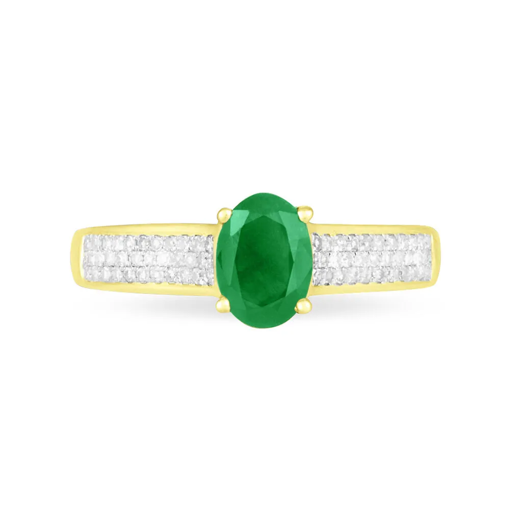 Histoire D'Or Bague Crista Or Jaune Emeraude Et Diamant – Image 2