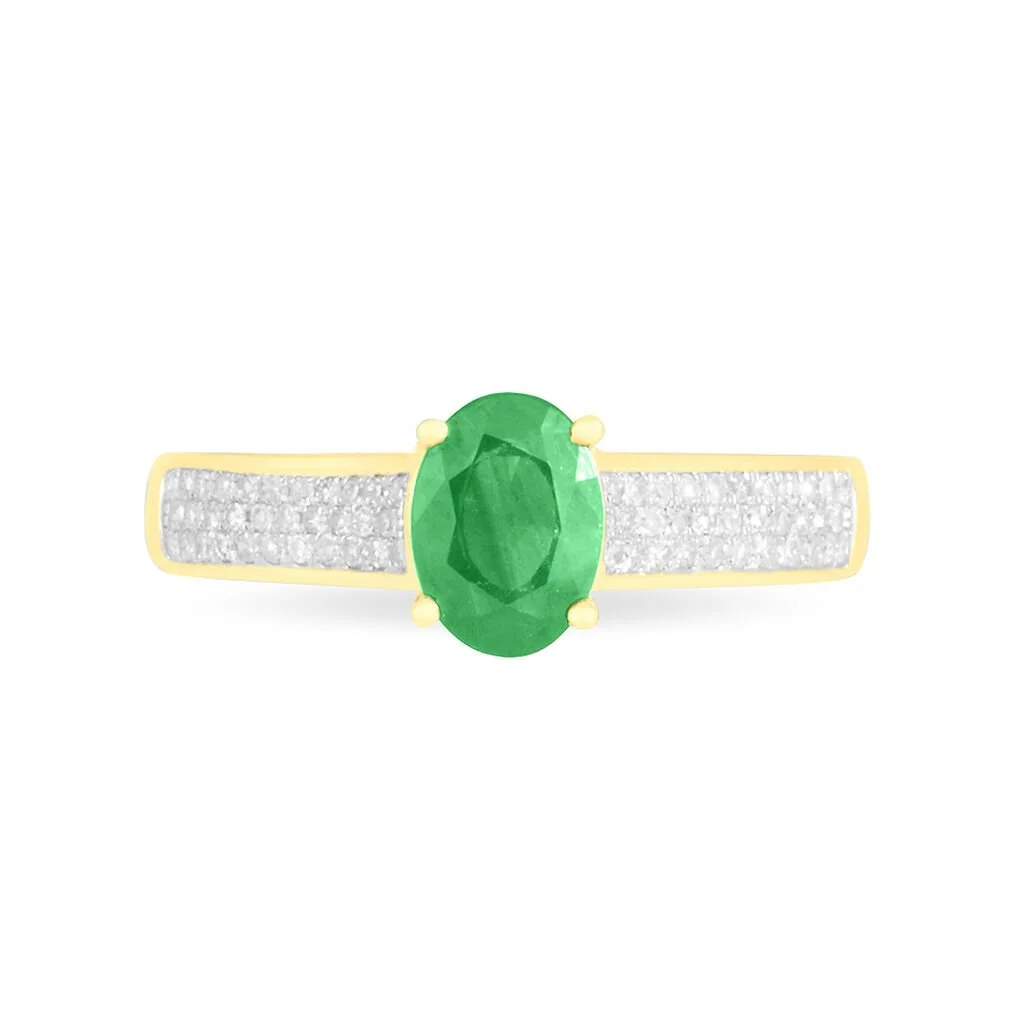 Histoire D'Or Bague Crista Or Jaune Emeraude Et Diamant – Image 2