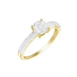Histoire D'Or Bague Solitaire Julia Or Jaune Diamant Synthetique