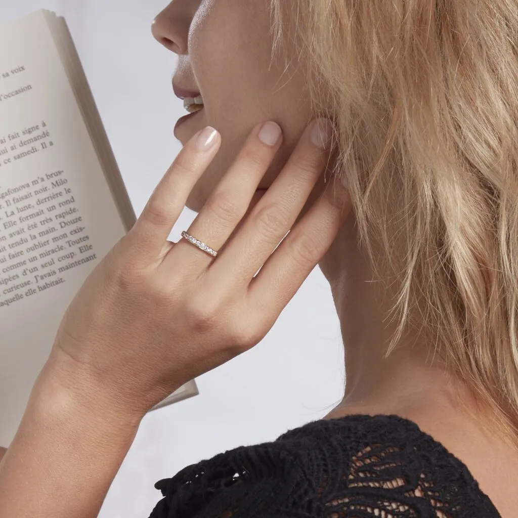 Histoire D'Or Demi-alliance Or Jaune Valentine Diamant Synthetique – Image 5