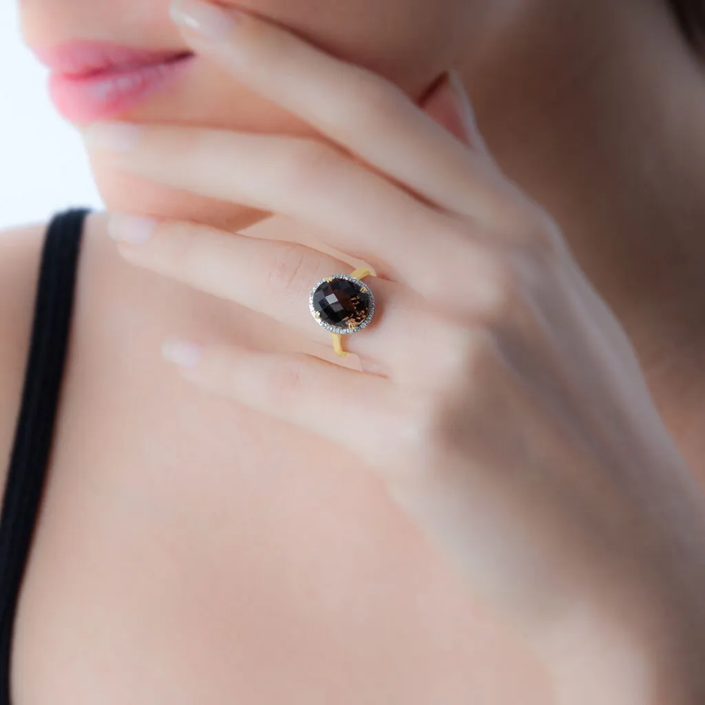 Histoire D'Or Bague Anna Or Jaune Quartz Et Diamant – Image 3