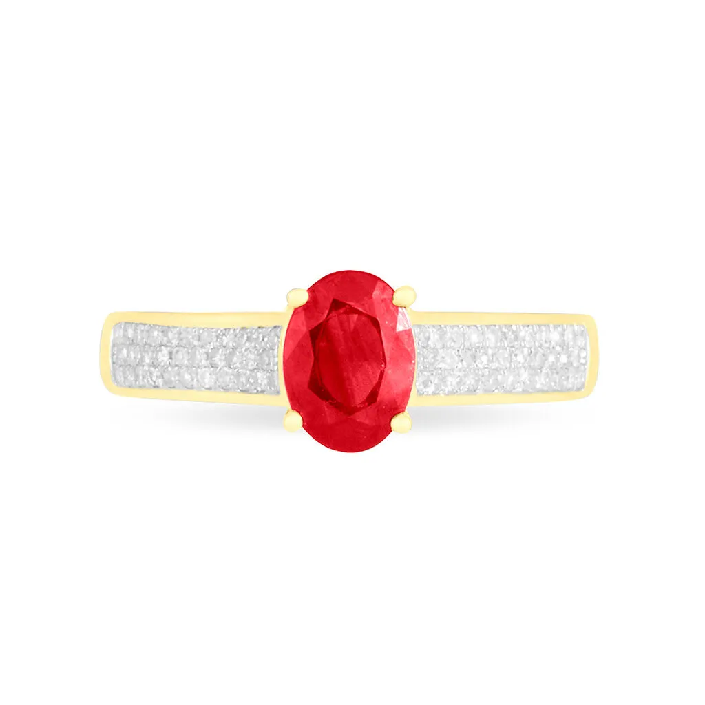 Histoire D'Or Bague Crista Or Jaune Rubis Et Diamant – Image 2