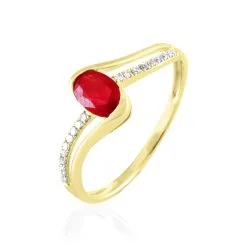 Histoire D'Or Bague Anja Or Jaune Rubis Et Diamant