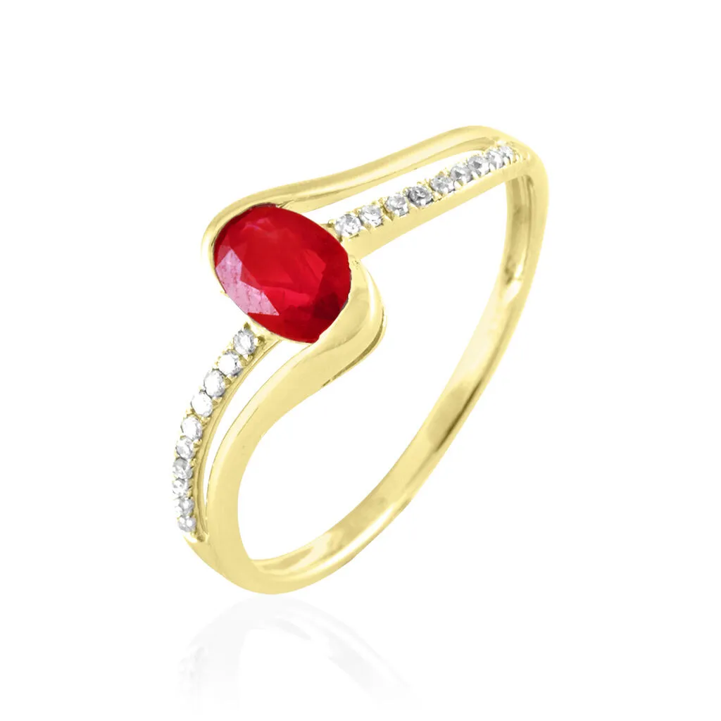 Histoire D'Or Bague Anja Or Jaune Rubis Et Diamant
