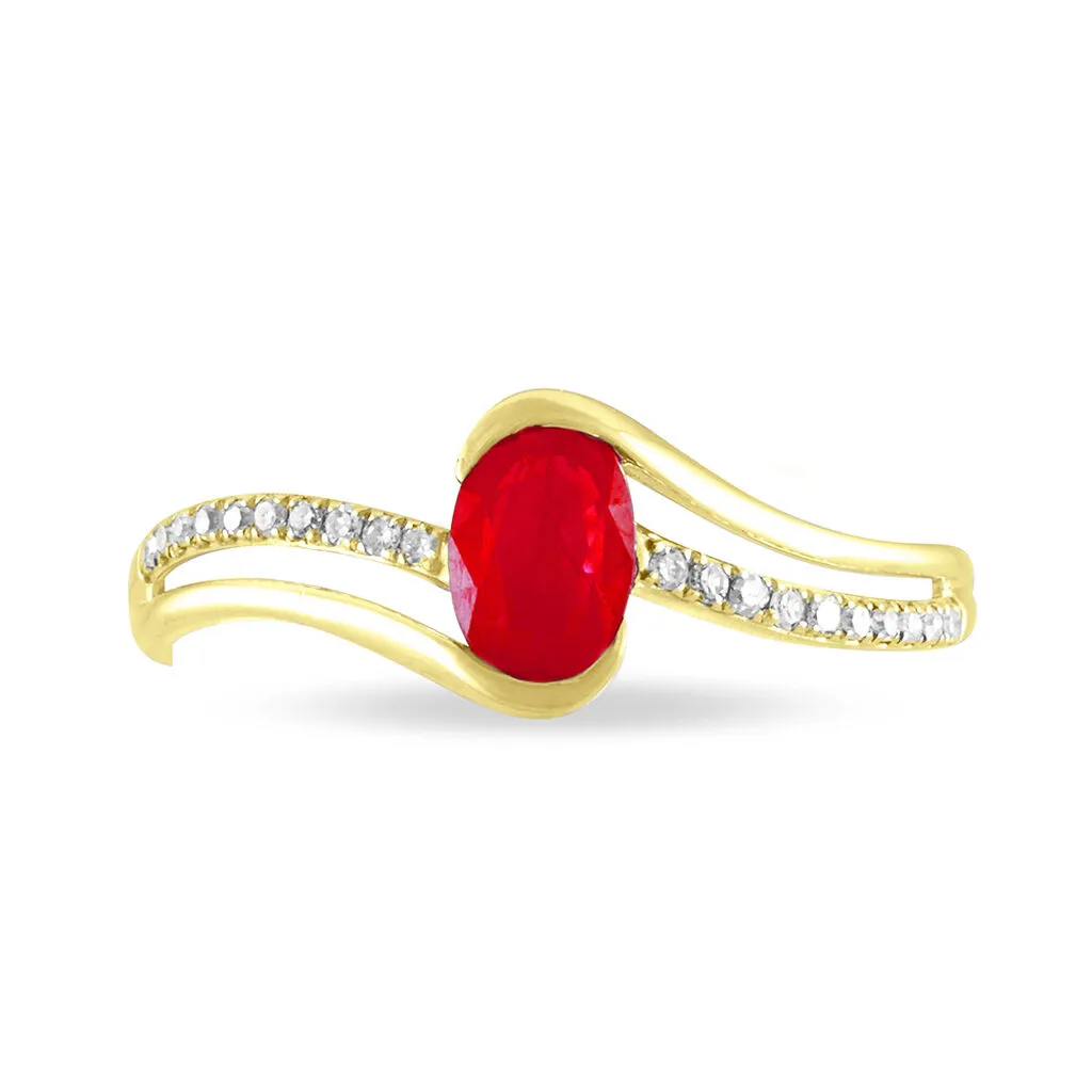Histoire D'Or Bague Anja Or Jaune Rubis Et Diamant – Image 2