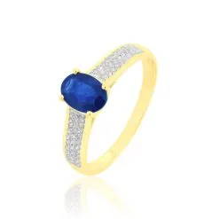 Histoire D'Or Bague Crista Or Jaune Saphir Et Diamant
