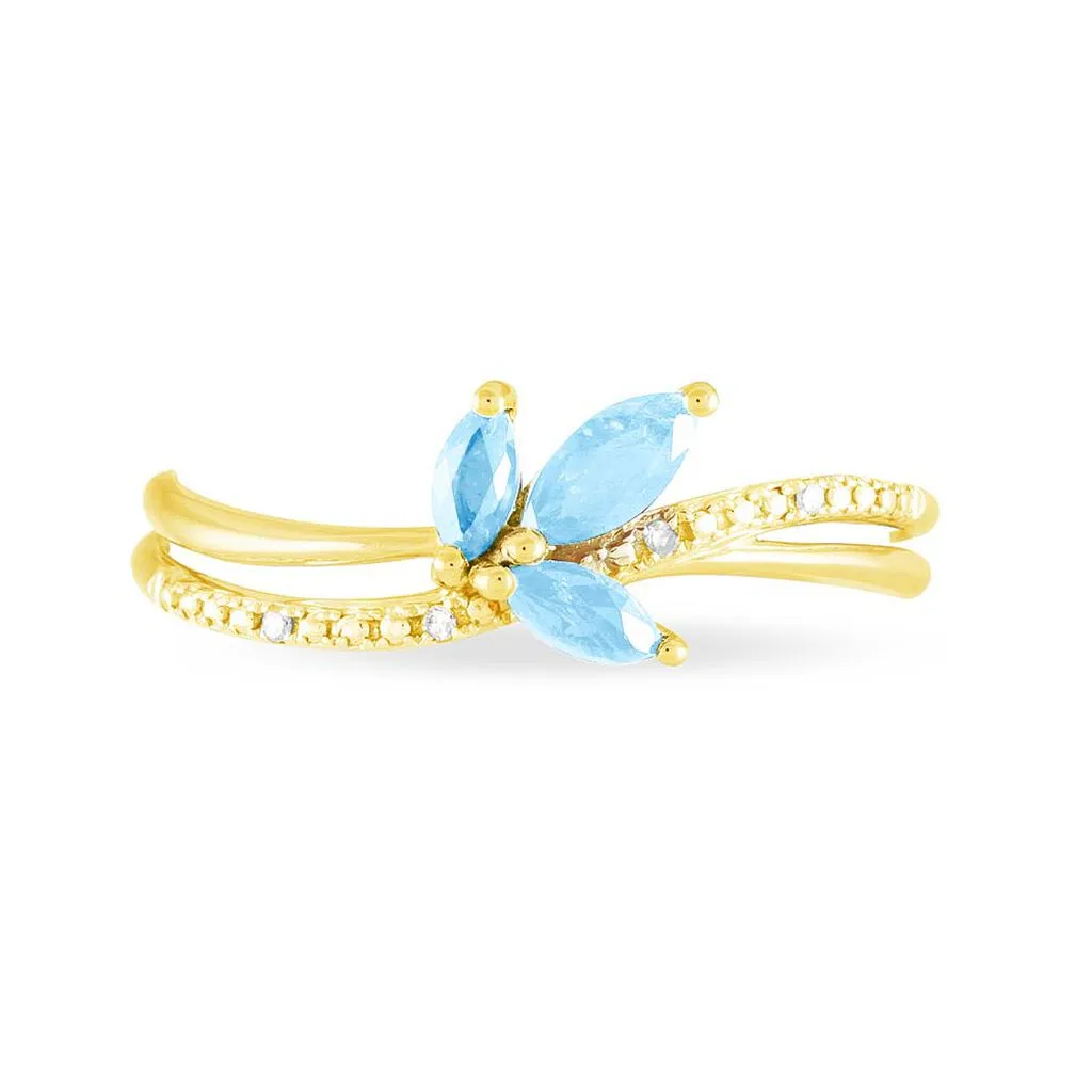 Histoire D'Or Bague Maura Or Jaune Topaze Et Diamant – Image 2