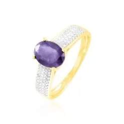 Histoire D'Or Bague Crista Or Jaune Amethyste Et Diamant