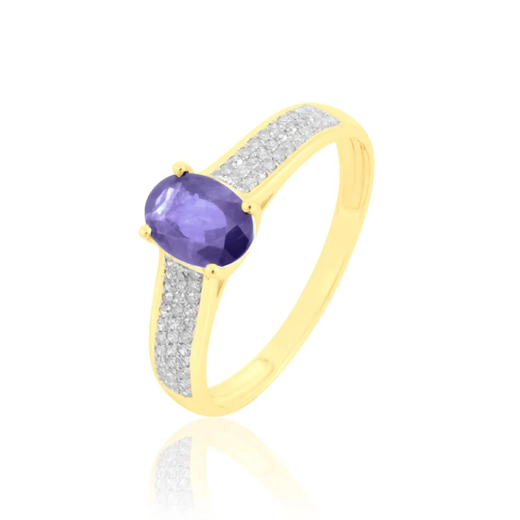 Histoire D'Or Bague Crista Or Jaune Amethyste Et Diamant