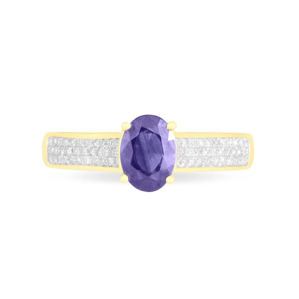Histoire D'Or Bague Crista Or Jaune Amethyste Et Diamant – Image 2
