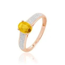Histoire D'Or Bague Crista Or Rose Citrine Et Diamant