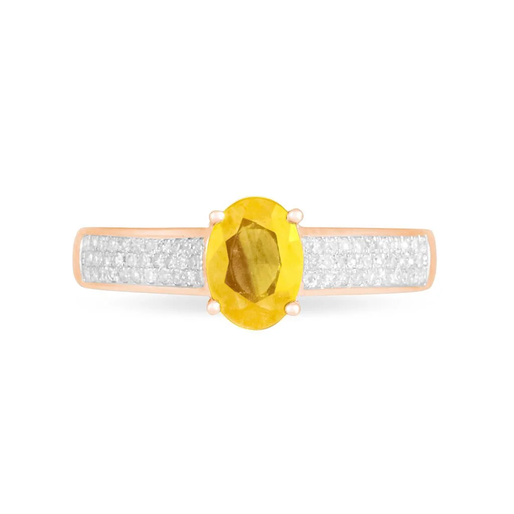 Histoire D'Or Bague Crista Or Rose Citrine Et Diamant – Image 2