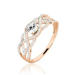 Histoire D'Or Bague Solitaire Liora Or Rose Diamant