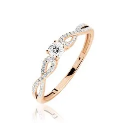 Histoire D'Or Bague Solitaire Livia Or Rose Diamant