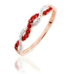 Histoire D'Or Bague Sofia Or Rose Rubis Et Diamant