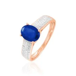 Histoire D'Or Bague Crista Or Rose Saphir Et Diamant