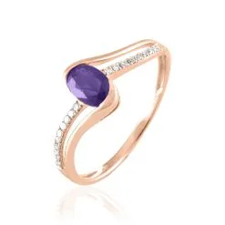Histoire D'Or Bague Anja Or Rose Amethyste Et Diamant