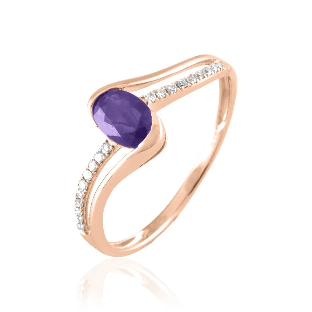 Histoire D'Or Bague Anja Or Rose Amethyste Et Diamant