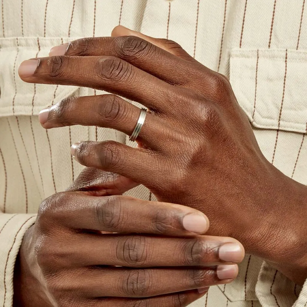 Histoire D'Or Alliance Rhodium Ruban Plat Palladium Bicolore – Image 6