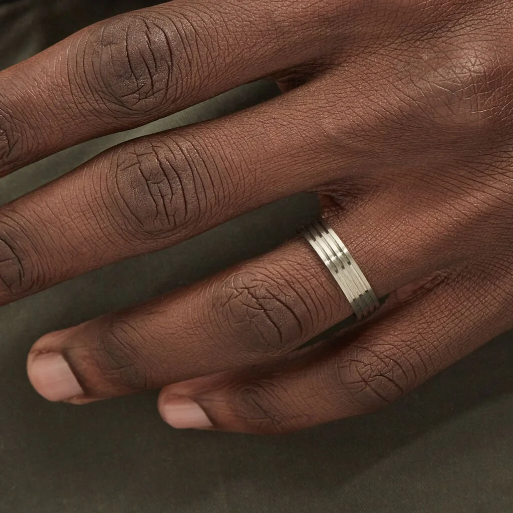 Histoire D'Or Alliance Rhodium Ruban Plat Palladium Bicolore – Image 5