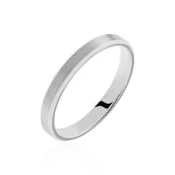 Histoire D'Or Alliance Rominus Ruban Plat Palladium Blanc