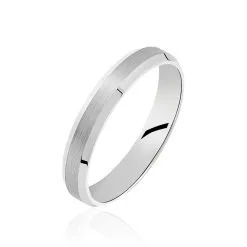 Histoire D'Or Alliance Ruban Mat Et Billant Biseautee Palladium Blanc