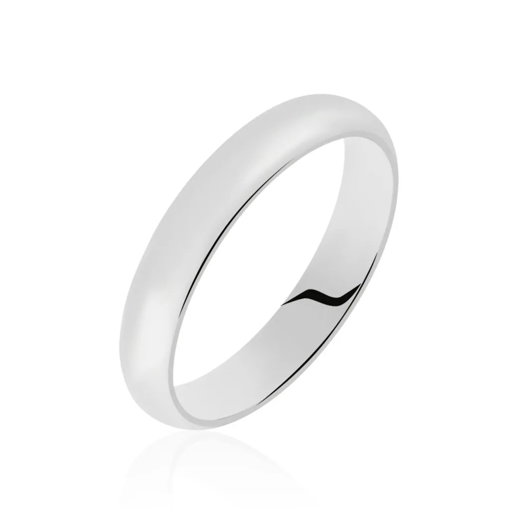 Histoire D'Or Alliance Athena Demi Jonc Classique Palladium Blanc