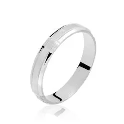 Histoire D'Or Alliance Hades Texture Ruban Plat Palladium Blanc