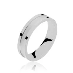 Histoire D'Or Alliance Hades Mat Et Brillant Ruban Plat Palladium Blanc