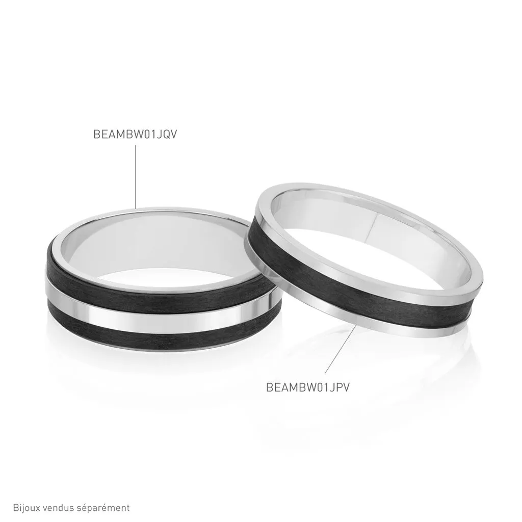 Histoire D'Or Alliance Navid Ruban Plat Palladium Blanc – Image 4