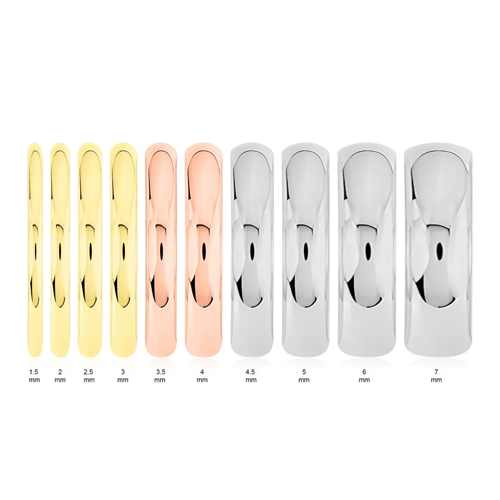 Histoire D'Or Alliance Celestin Demi Jonc Bombé Palladium Blanc – Image 4