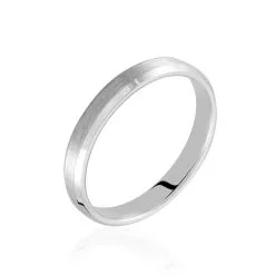 Histoire D'Or Alliance Pholos Ruban Plat Platine Blanc