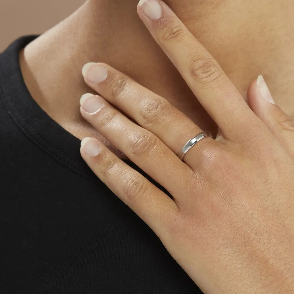 Histoire D'Or Alliance Pholos Ruban Plat Platine Blanc – Image 5