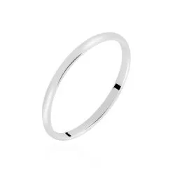 Histoire D'Or Alliance Meredithe Demi Jonc Classique Platine Blanc